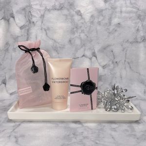 Viktor&Rolf Gift Set-Drawstring,Flowerbomb Spray&Body Cream-1.2ml,50ml-2pc-NEW